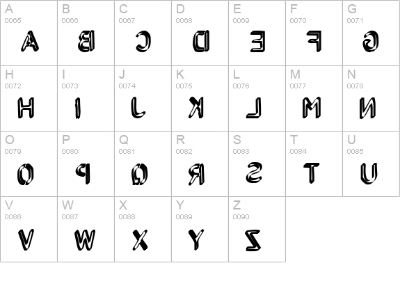 Backcab Original uppercase A-Z preview