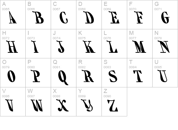 Backhand Brush uppercase A-Z preview