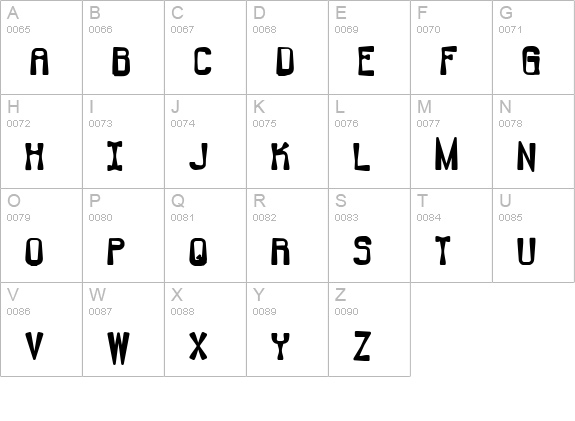 Backlash -BRK- uppercase A-Z preview