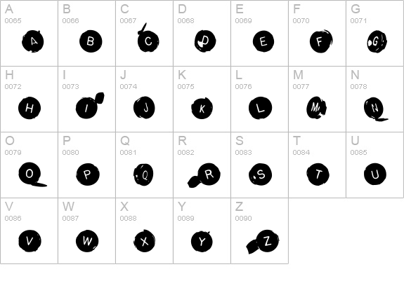 BackspacerRound uppercase A-Z preview