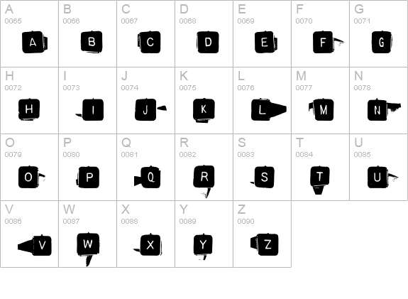 BackspacerSquare uppercase A-Z preview