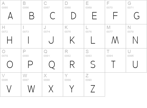 BacktalkSans BTN Lt uppercase A-Z preview