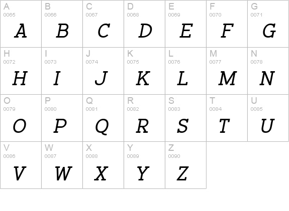 BacktalkSerif BTN BoldOblique uppercase A-Z preview