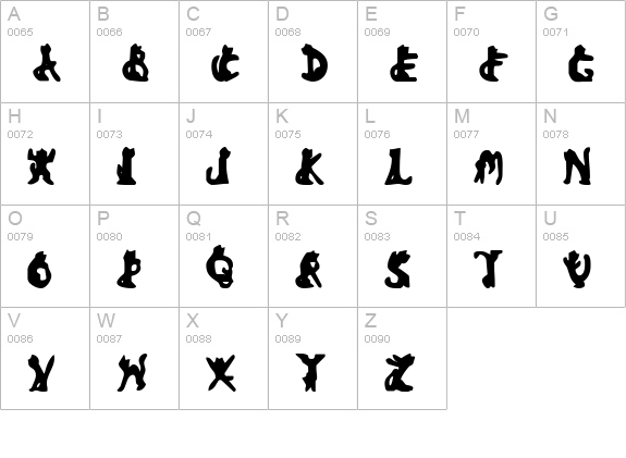Bad Black Cat uppercase A-Z preview