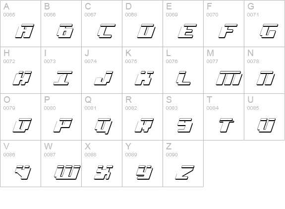 bad robot ital3dl uppercase A-Z preview