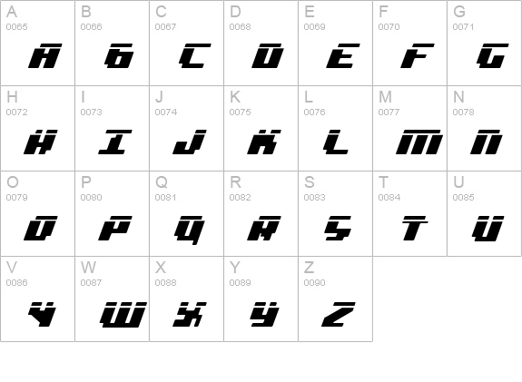 bad robot italic laser uppercase A-Z preview