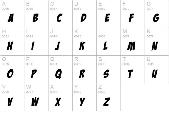 BadaBoom BB uppercase A-Z preview