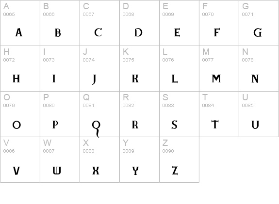 BadAngel-Saint uppercase A-Z preview