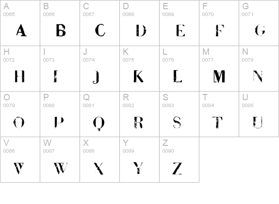 BadDeni uppercase A-Z preview