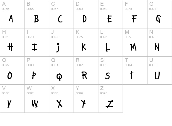 BadDog uppercase A-Z preview