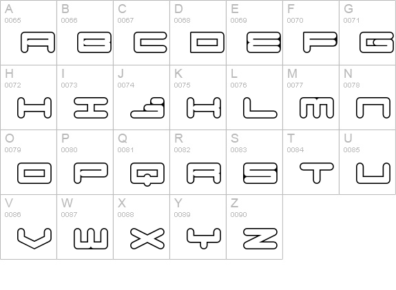 BadExcuse uppercase A-Z preview