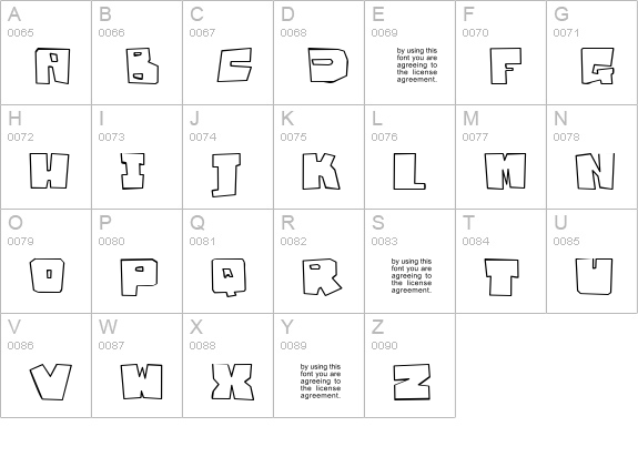 Badger Fatboy UNPAID DEMO uppercase A-Z preview