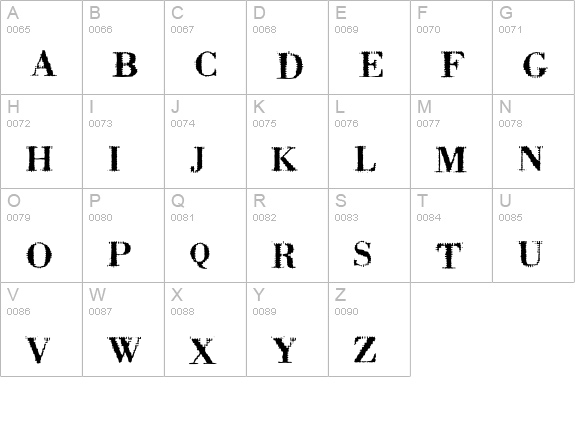 Badoni uppercase A-Z preview