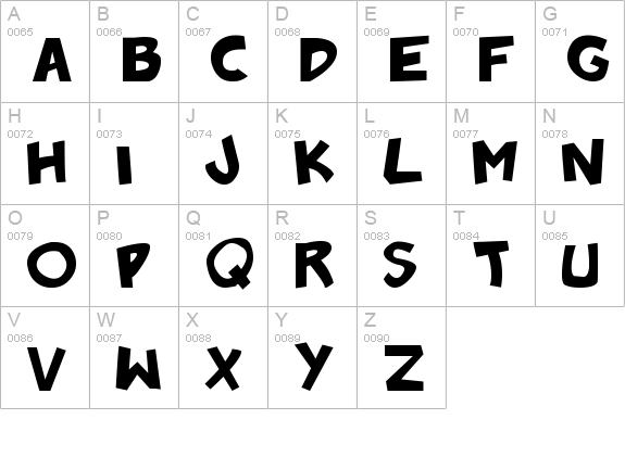 Badonk-a-donk uppercase A-Z preview