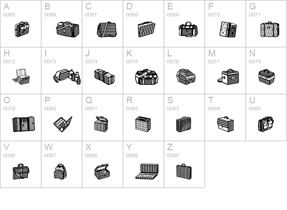 Bags and stuff II uppercase A-Z preview