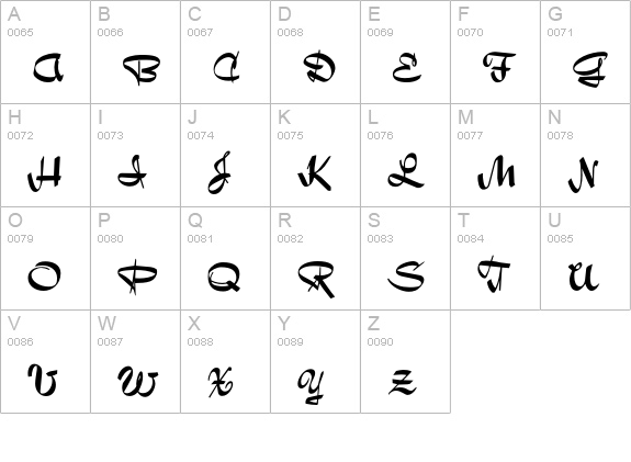 Bailey uppercase A-Z preview