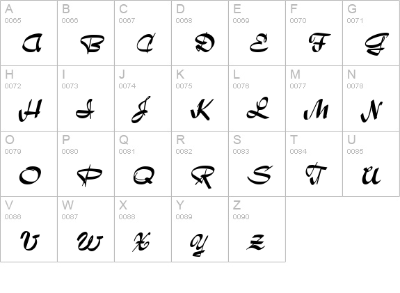 Bailey Italic uppercase A-Z preview