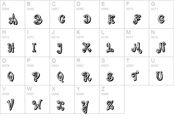 Bajareczka Shadow uppercase A-Z preview