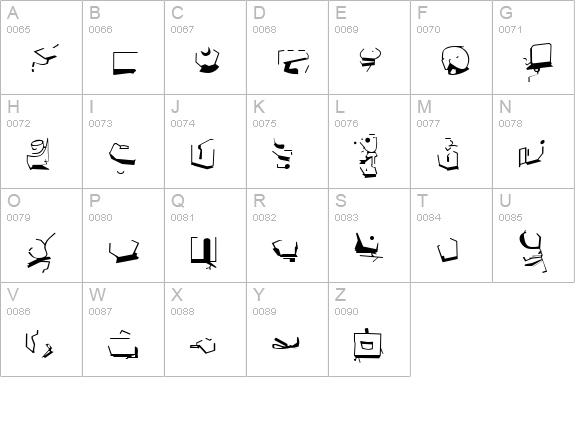 Bajoran Ancient - ST semi canon based uppercase A-Z preview