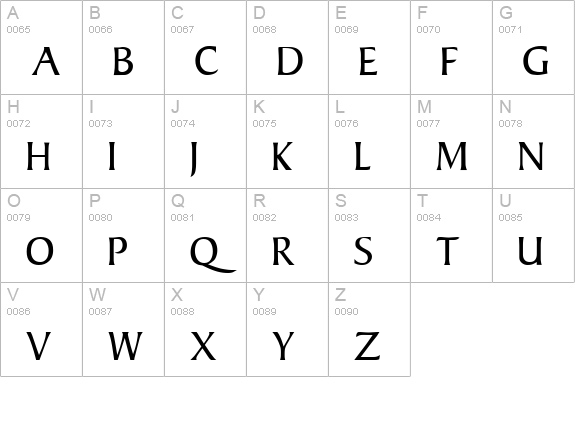 Baker Regular uppercase A-Z preview
