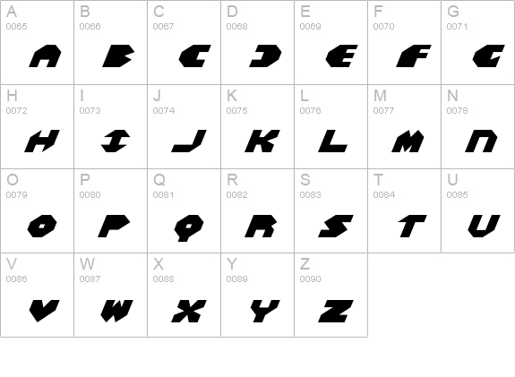 Bal-Astaral Expanded Italic uppercase A-Z preview