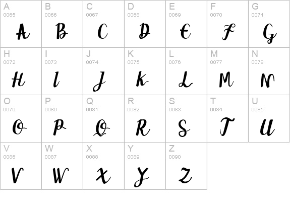 Baliny uppercase A-Z preview