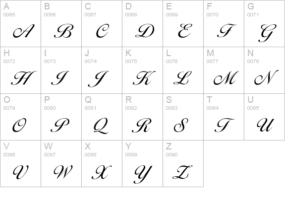 BallantinesScriptEF-Regular uppercase A-Z preview