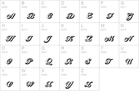 BallantinesShadow-Black-Regular uppercase A-Z preview