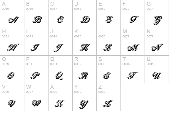 BallantinesShadow-Light-Regular uppercase A-Z preview
