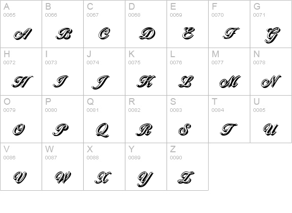 BallantinesShadow-Regular uppercase A-Z preview