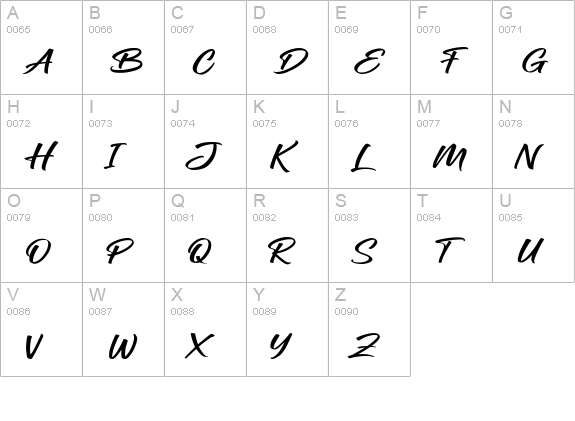 Ballerick Script Font uppercase A-Z preview