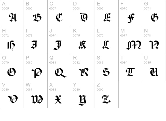 BallistaDisplayScriptSSK uppercase A-Z preview
