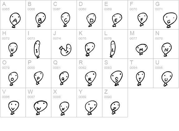 Balloon Friends
 uppercase A-Z preview