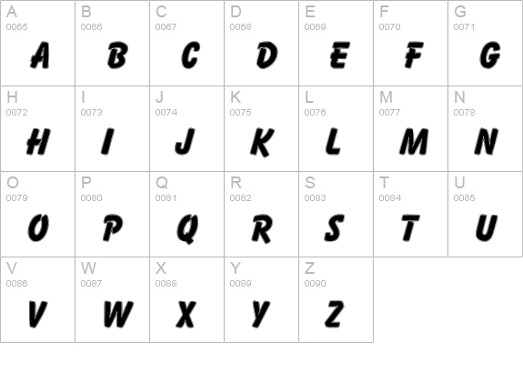 Balloonist Inline SF uppercase A-Z preview