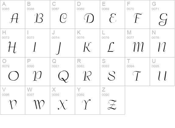 Ballroom Tango uppercase A-Z preview