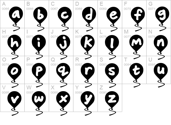 Baloon Floats
 uppercase A-Z preview
