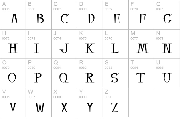 Balsamo uppercase A-Z preview