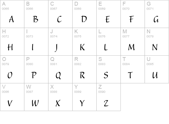 Balzano Std uppercase A-Z preview