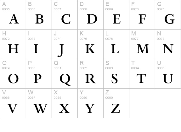 Bamberg-Medium uppercase A-Z preview