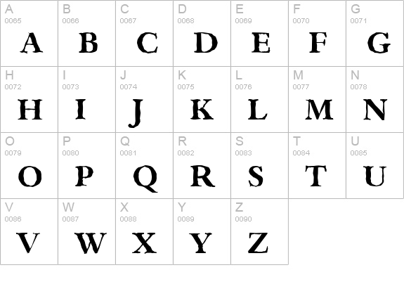 BambergAntique-Bold uppercase A-Z preview