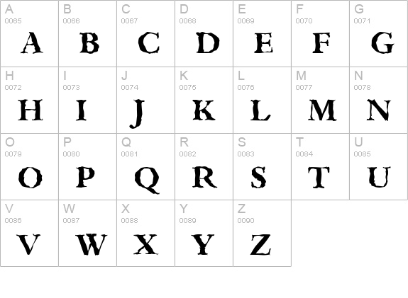BambergRandom-Bold uppercase A-Z preview