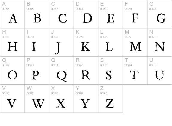 BambergRandom-Regular uppercase A-Z preview