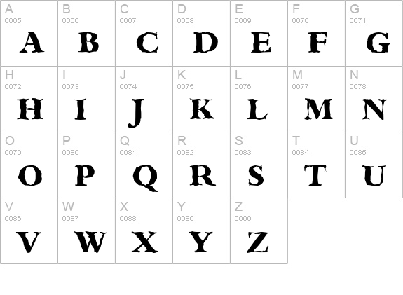 BambergRandom-Xbold-Regular uppercase A-Z preview