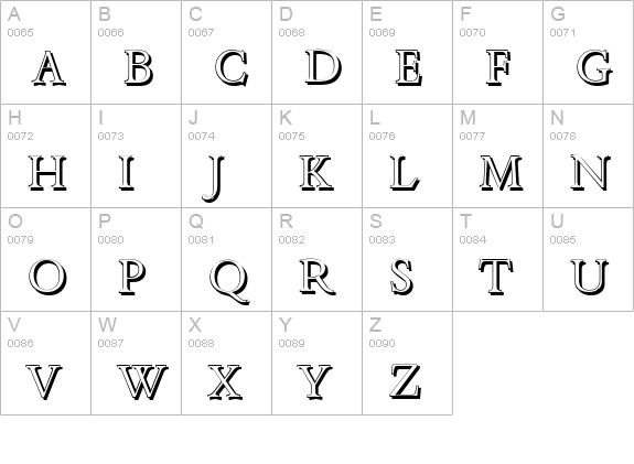 BambergShadow-Light-Regular uppercase A-Z preview