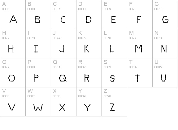 Bamboo uppercase A-Z preview