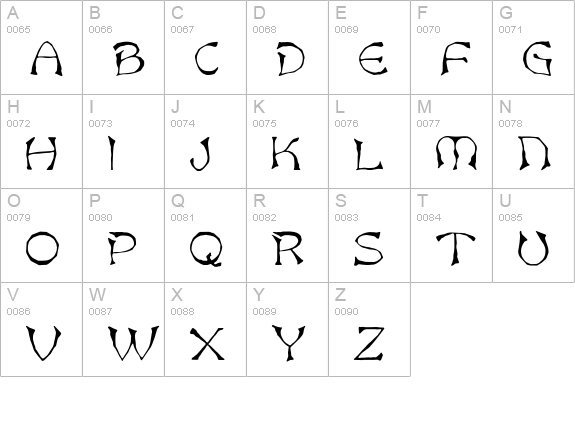 BambooFont uppercase A-Z preview
