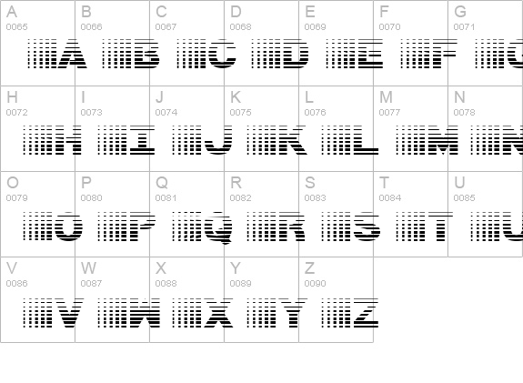 Bamf Gradient uppercase A-Z preview