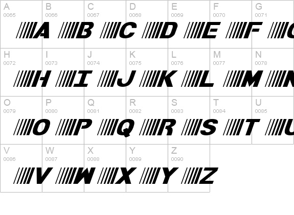 Bamf Italic uppercase A-Z preview
