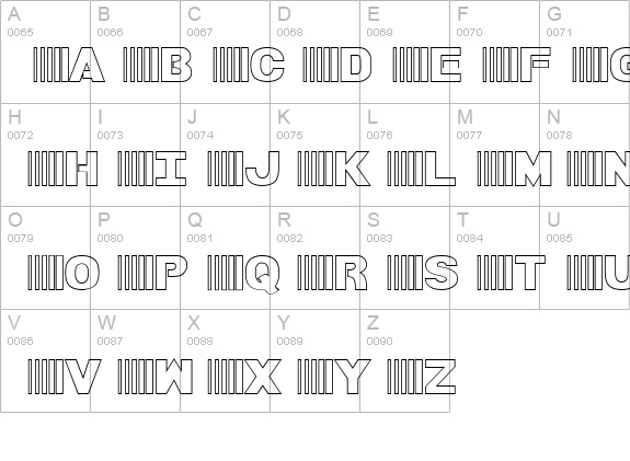 Bamf Outline uppercase A-Z preview