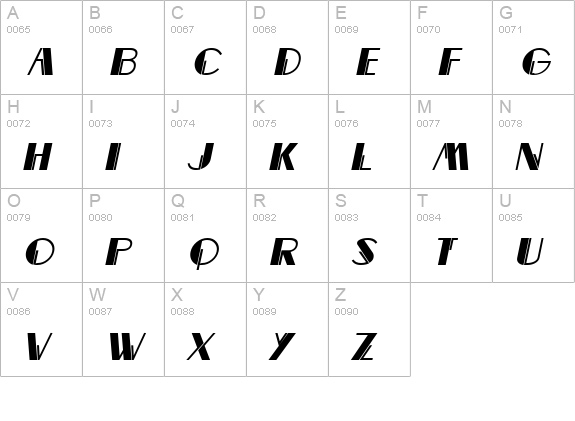 Banco BoldItalic uppercase A-Z preview